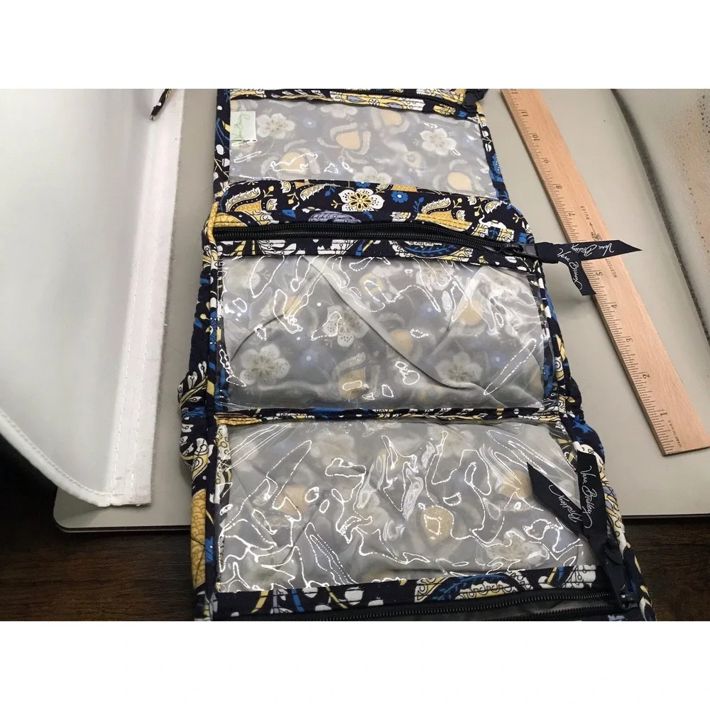 Organizer Make Up Bag Tie Close Ellie Blue Pattern Retired